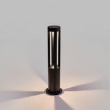 Modern Aluminum Black Cylindrical Solar Post Light Waterproof Outdoor Garden Pathway Lamp