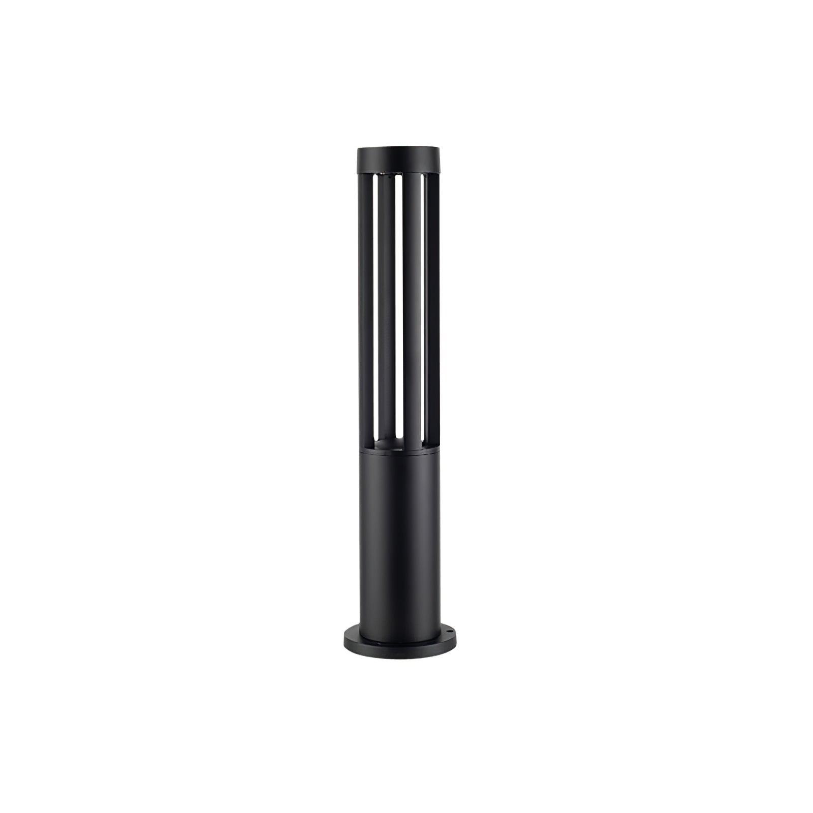 Modern Aluminum Black Cylindrical Solar Post Light Waterproof Outdoor Garden Pathway Lamp