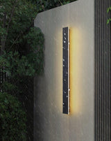 Modern Waterproof Solar Powered LED Outdoor Wall Light Long Strip Patio Sconce with Remote Control