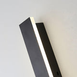 Modern Waterproof Solar Powered LED Outdoor Wall Light Long Strip Patio Sconce with Remote Control