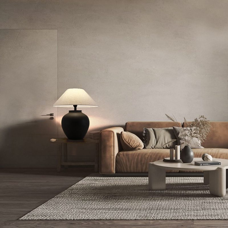 modern-wabi-sabi-handcrafted-ceramic-table-lamp-black-mud-texture-bedside-desk-light
