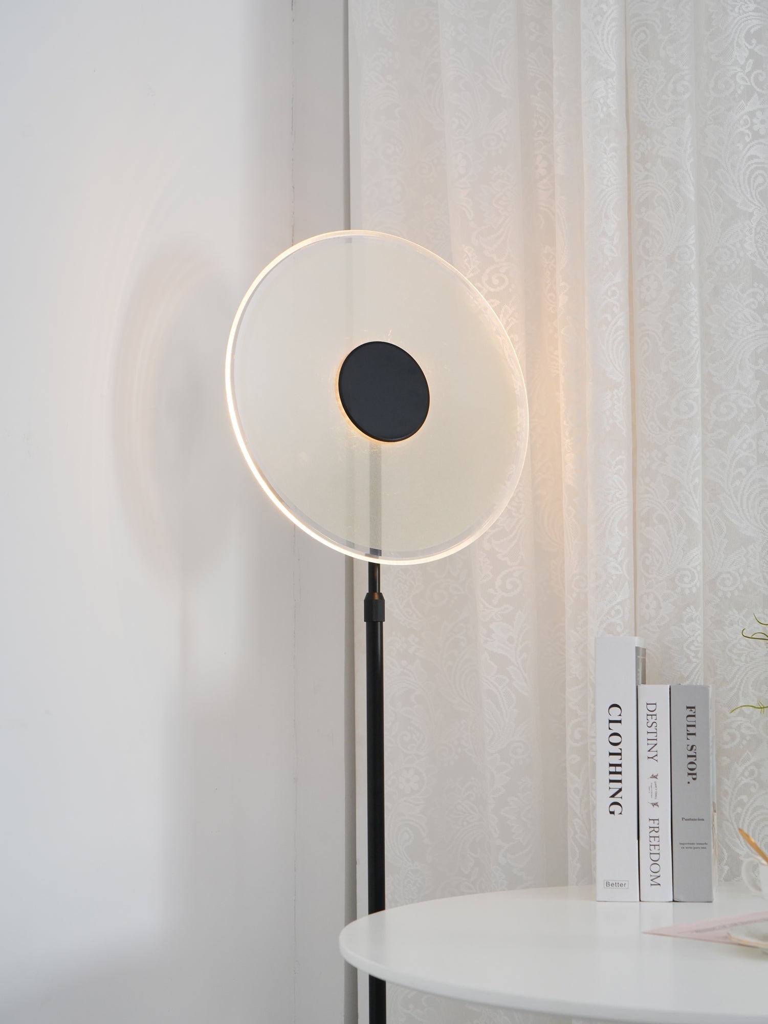 Luxora Acrylic LED Floor Lamp Modern Metal Standing Light for Contemporary Living Room Office