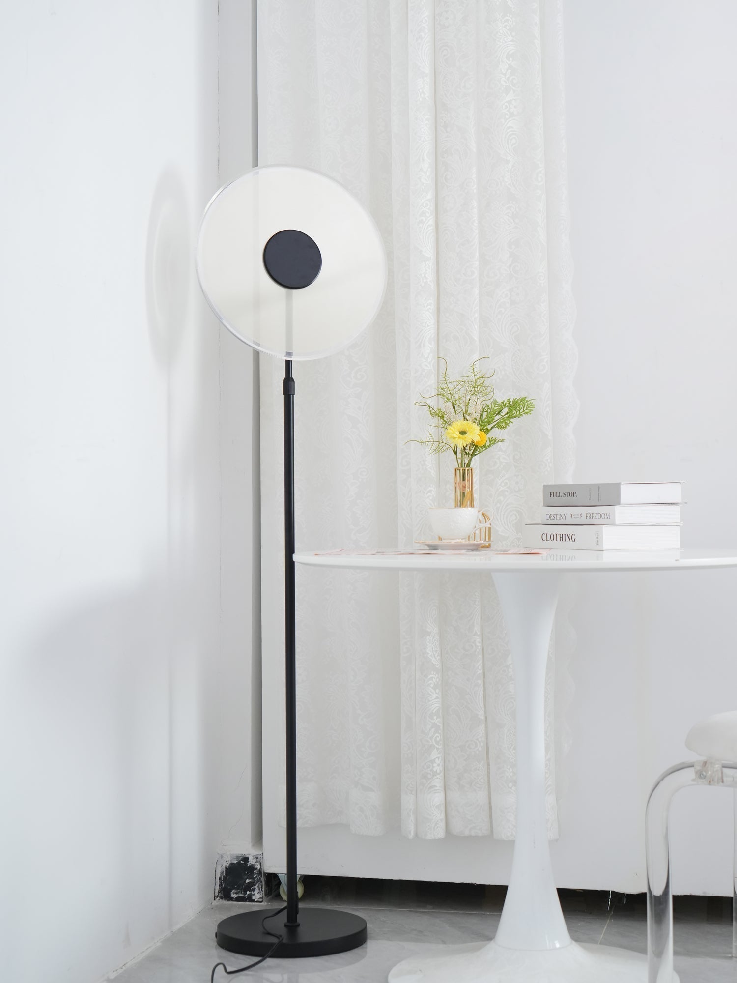 Luxora Acrylic LED Floor Lamp Modern Metal Standing Light for Contemporary Living Room Office