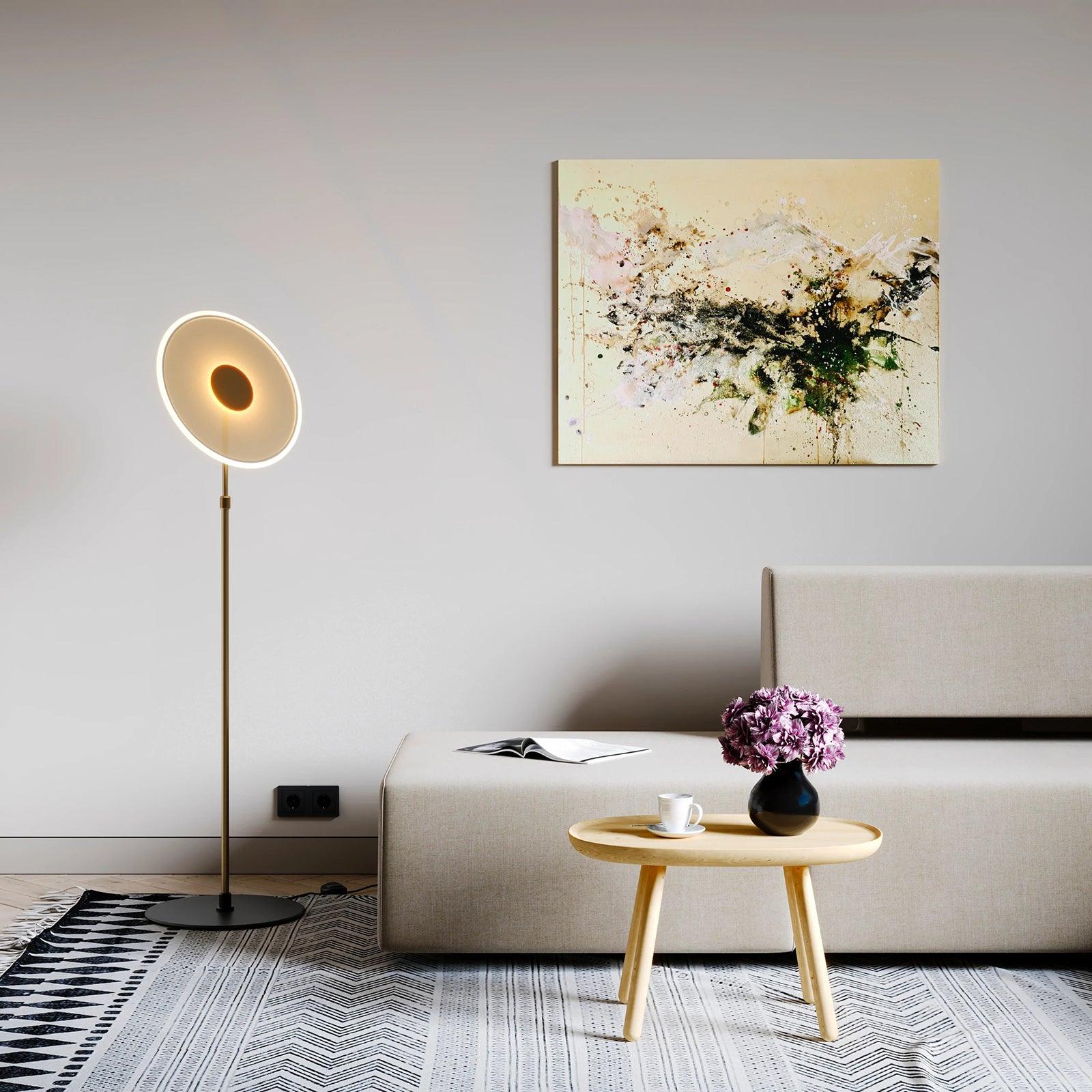 Luxora Acrylic LED Floor Lamp Modern Metal Standing Light for Contemporary Living Room Office