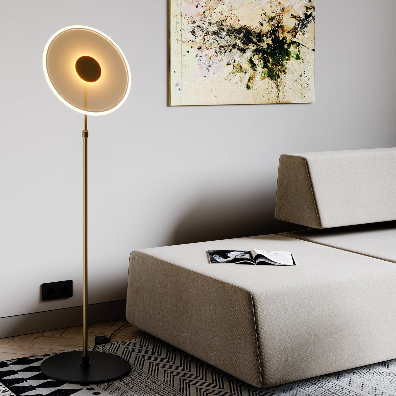 Luxora Acrylic LED Floor Lamp Modern Metal Standing Light for Contemporary Living Room Office