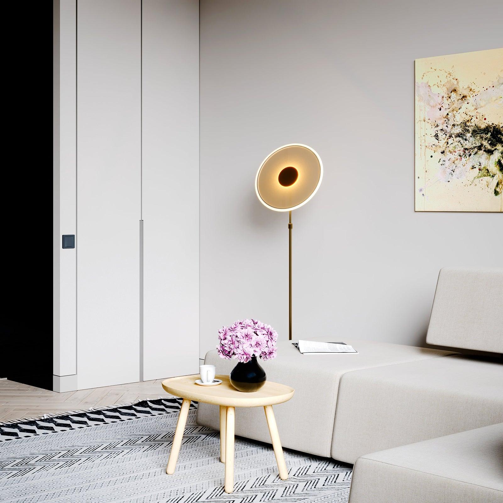 Luxora Acrylic LED Floor Lamp Modern Metal Standing Light for Contemporary Living Room Office