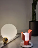 Modern Flower Petal Adjustable Accent Table Lamp for Bedroom and Living Room