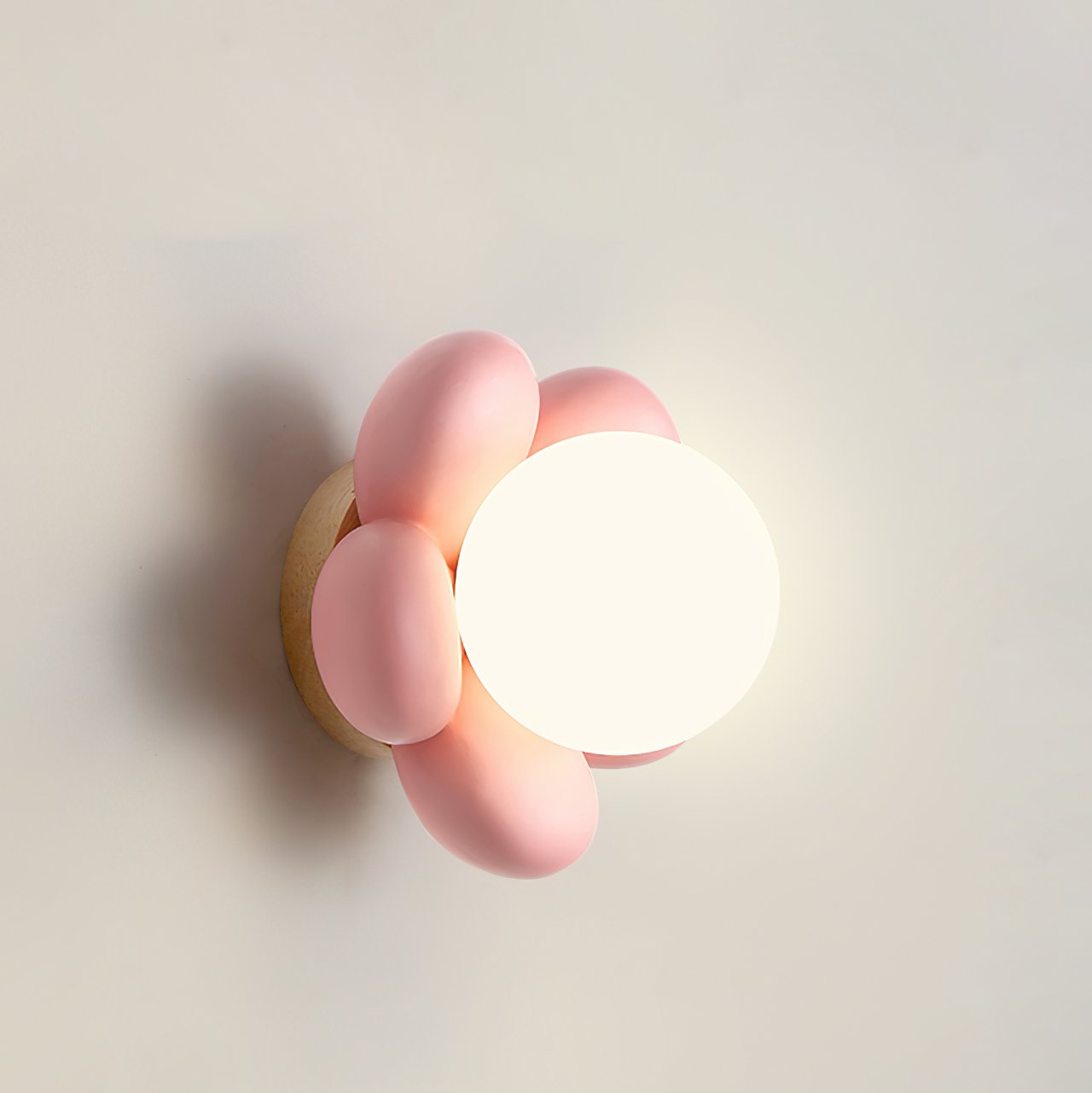 elegant-floral-wall-sconce-lighting-with-glass-shade-and-natural-wood-base