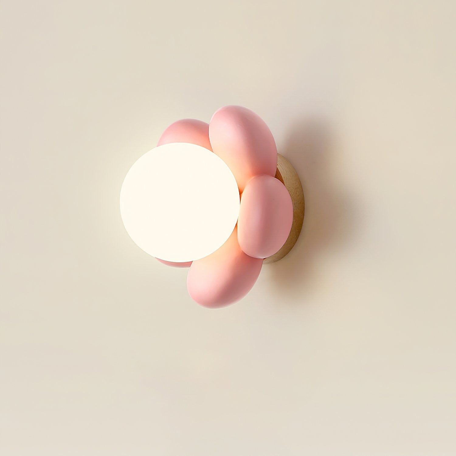 elegant-floral-wall-sconce-lighting-with-glass-shade-and-natural-wood-base