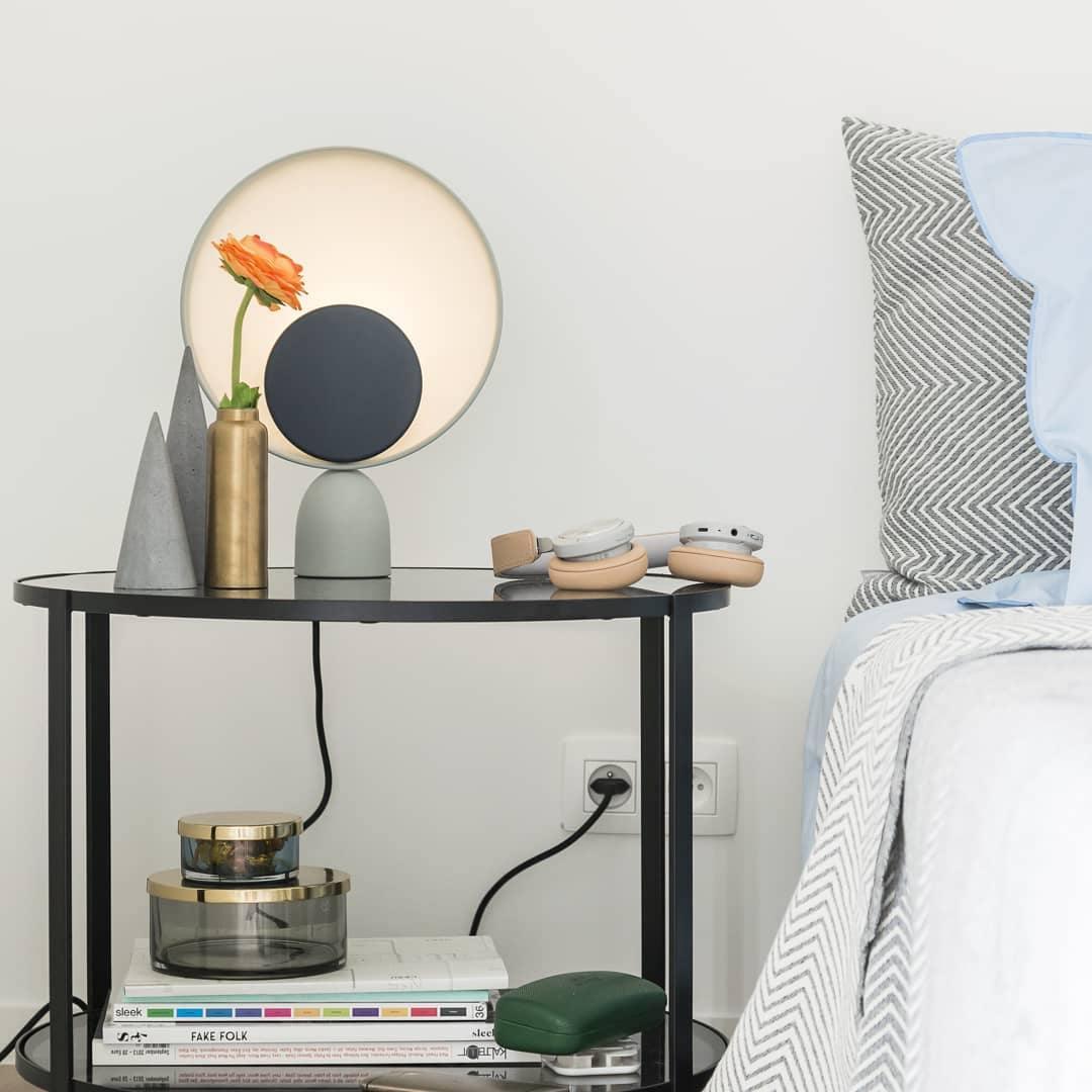 Geometric Modern LED Table Lamp Contemporary Indirect Nightstand Light for Living Room