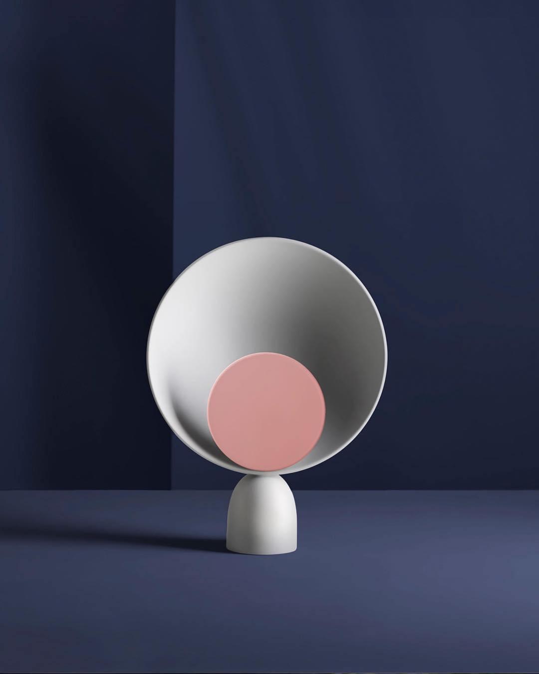 Geometric Modern LED Table Lamp Contemporary Indirect Nightstand Light for Living Room