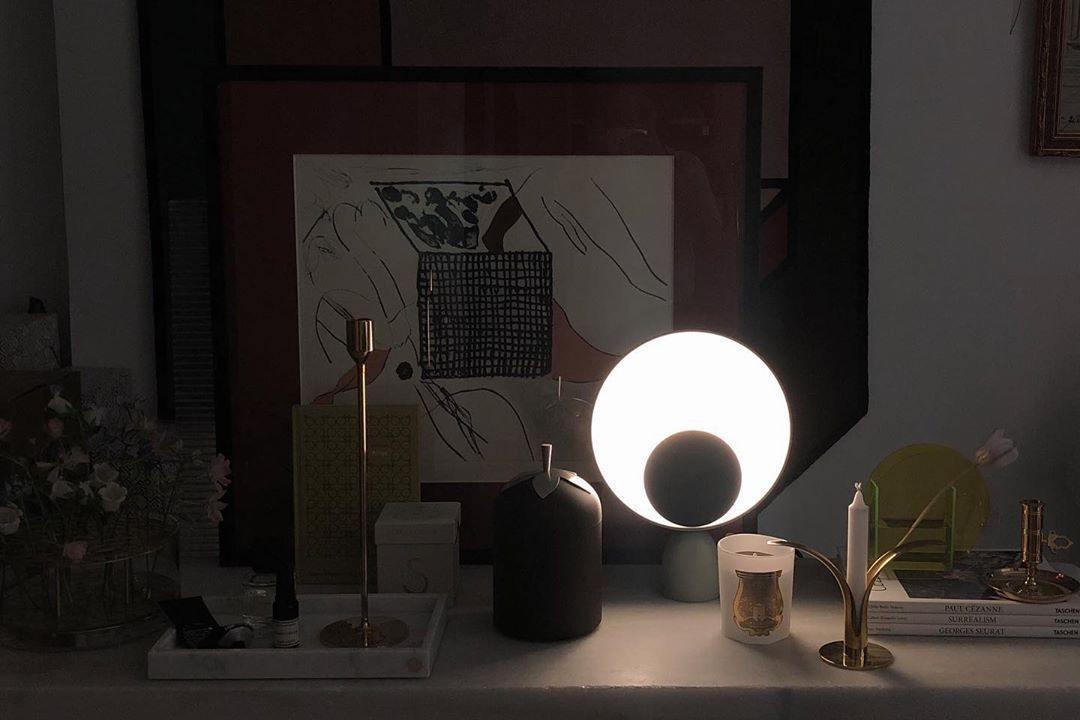 Geometric Modern LED Table Lamp Contemporary Indirect Nightstand Light for Living Room