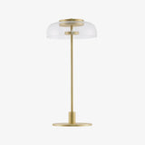 Modern Solara Brass and Glass LED Table Lamp for Living Room and Office