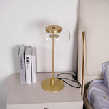 Modern Solara Brass and Glass LED Table Lamp for Living Room and Office