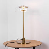 Modern Solara Brass and Glass LED Table Lamp for Living Room and Office