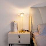 Modern Solara Brass and Glass LED Table Lamp for Living Room and Office