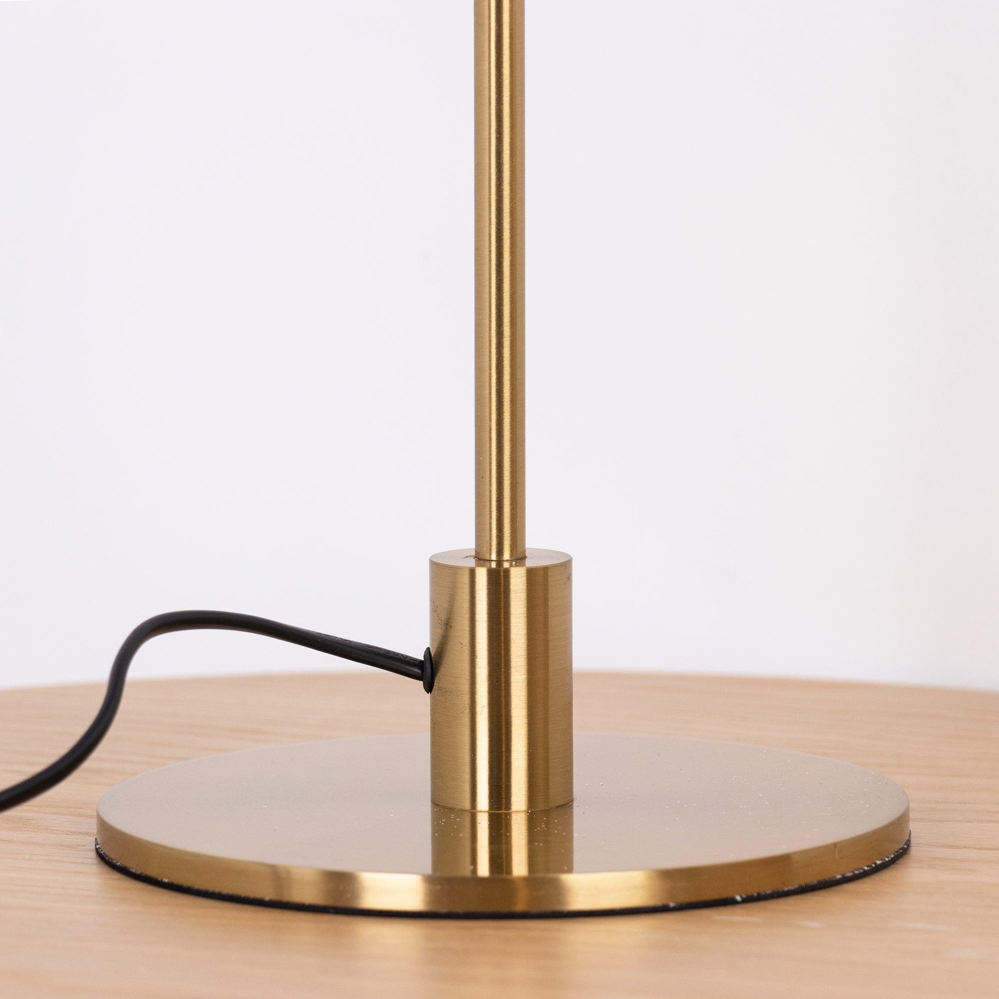 Modern Solara Brass and Glass LED Table Lamp for Living Room and Office