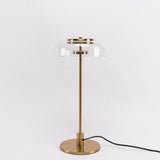 Modern Solara Brass and Glass LED Table Lamp for Living Room and Office