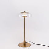 Modern Solara Brass and Glass LED Table Lamp for Living Room and Office