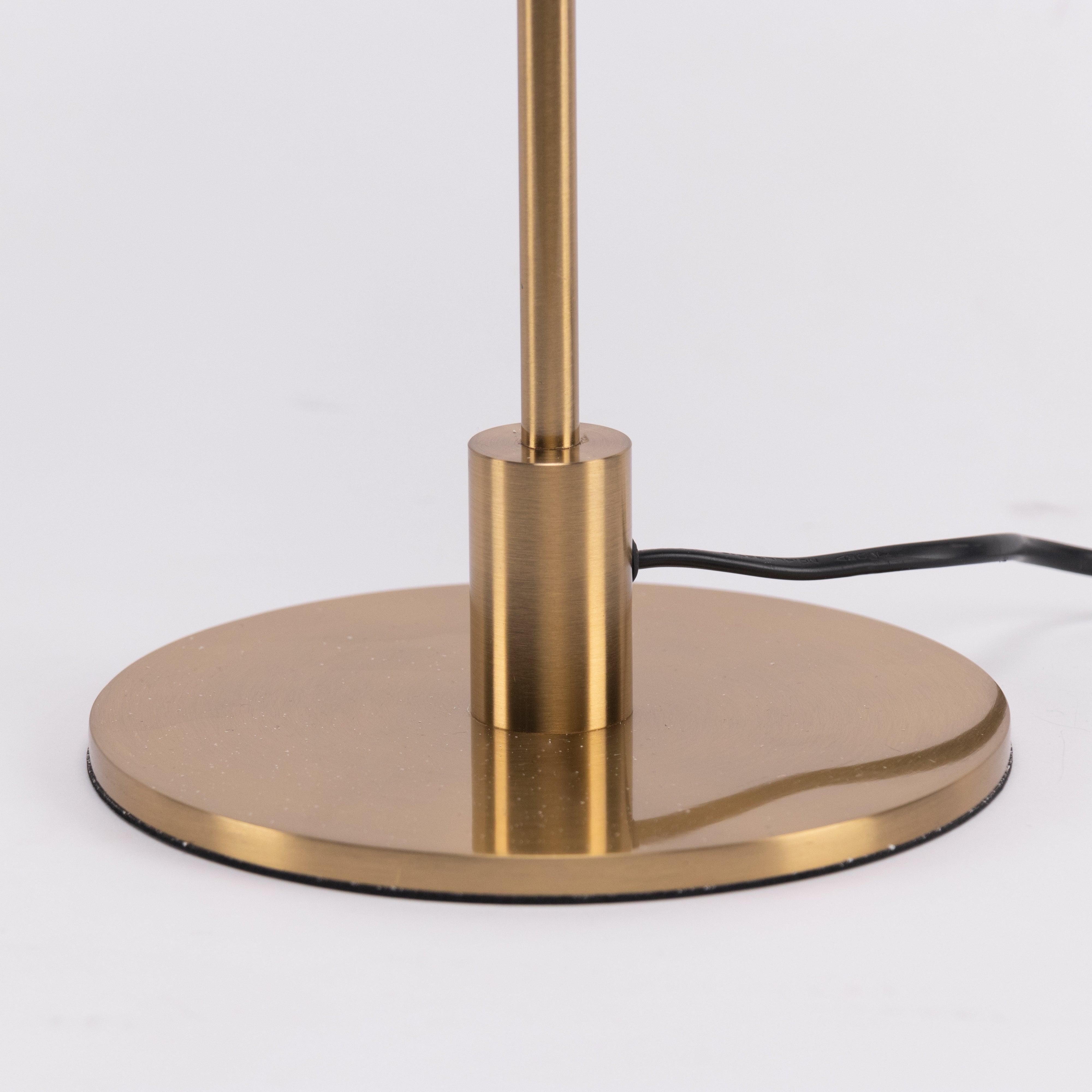 Modern Solara Brass and Glass LED Table Lamp for Living Room and Office
