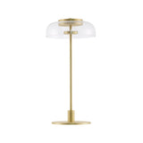 Modern Solara Brass and Glass LED Table Lamp for Living Room and Office