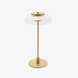 Modern Solara Brass and Glass LED Table Lamp for Living Room and Office