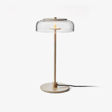 Modern Solara Brass and Glass LED Table Lamp for Living Room and Office