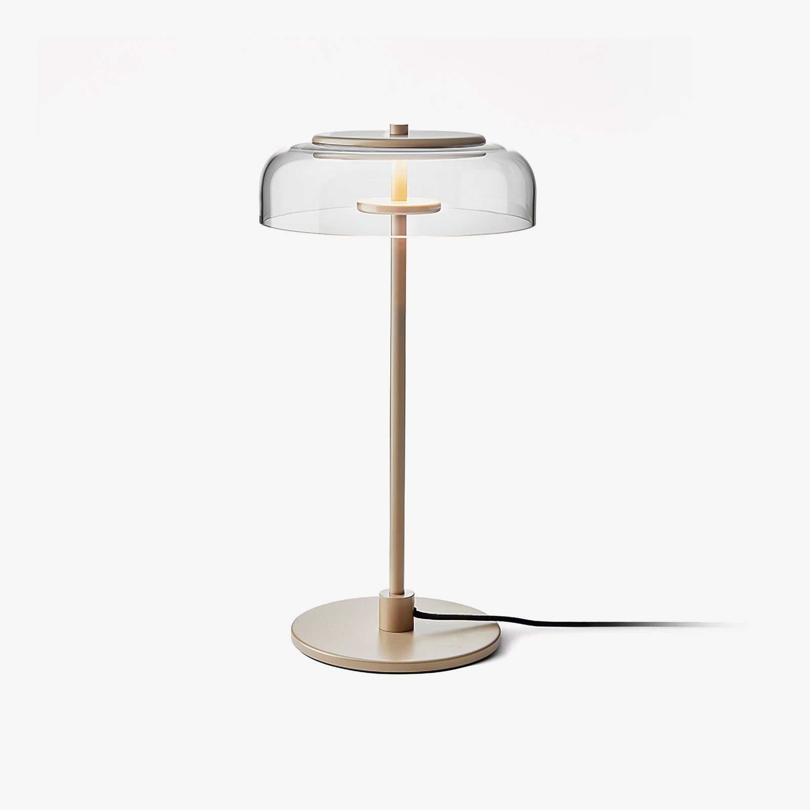 Modern Solara Brass and Glass LED Table Lamp for Living Room and Office
