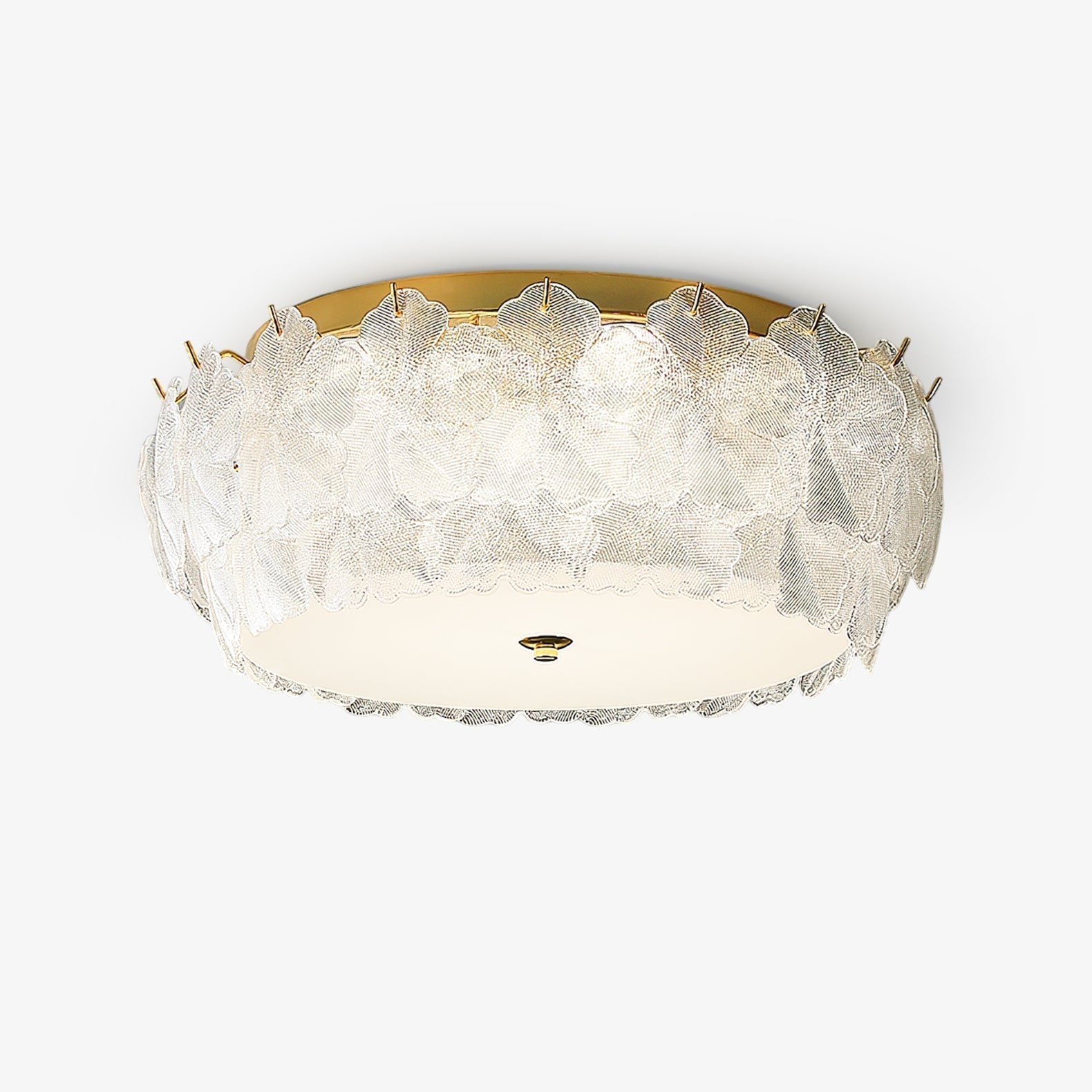 Modern Blossom Cluster Glass Ceiling Light Fixture with Gold Finish for Living Room