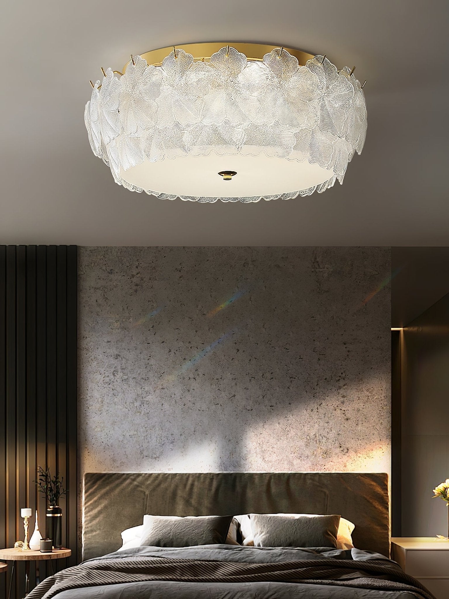 Modern Blossom Cluster Glass Ceiling Light Fixture with Gold Finish for Living Room