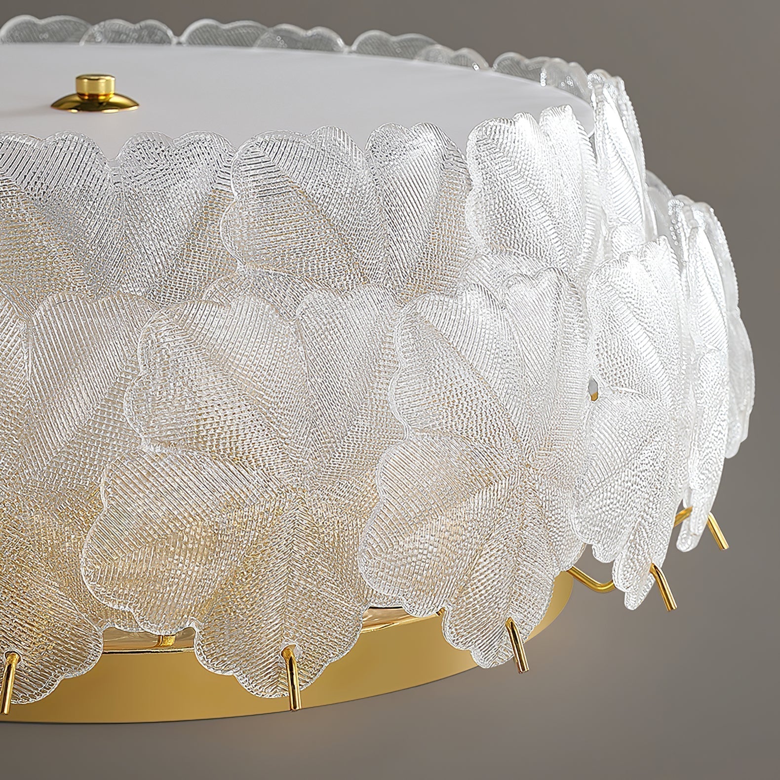 Modern Blossom Cluster Glass Ceiling Light Fixture with Gold Finish for Living Room