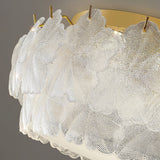 Modern Blossom Cluster Glass Ceiling Light Fixture with Gold Finish for Living Room