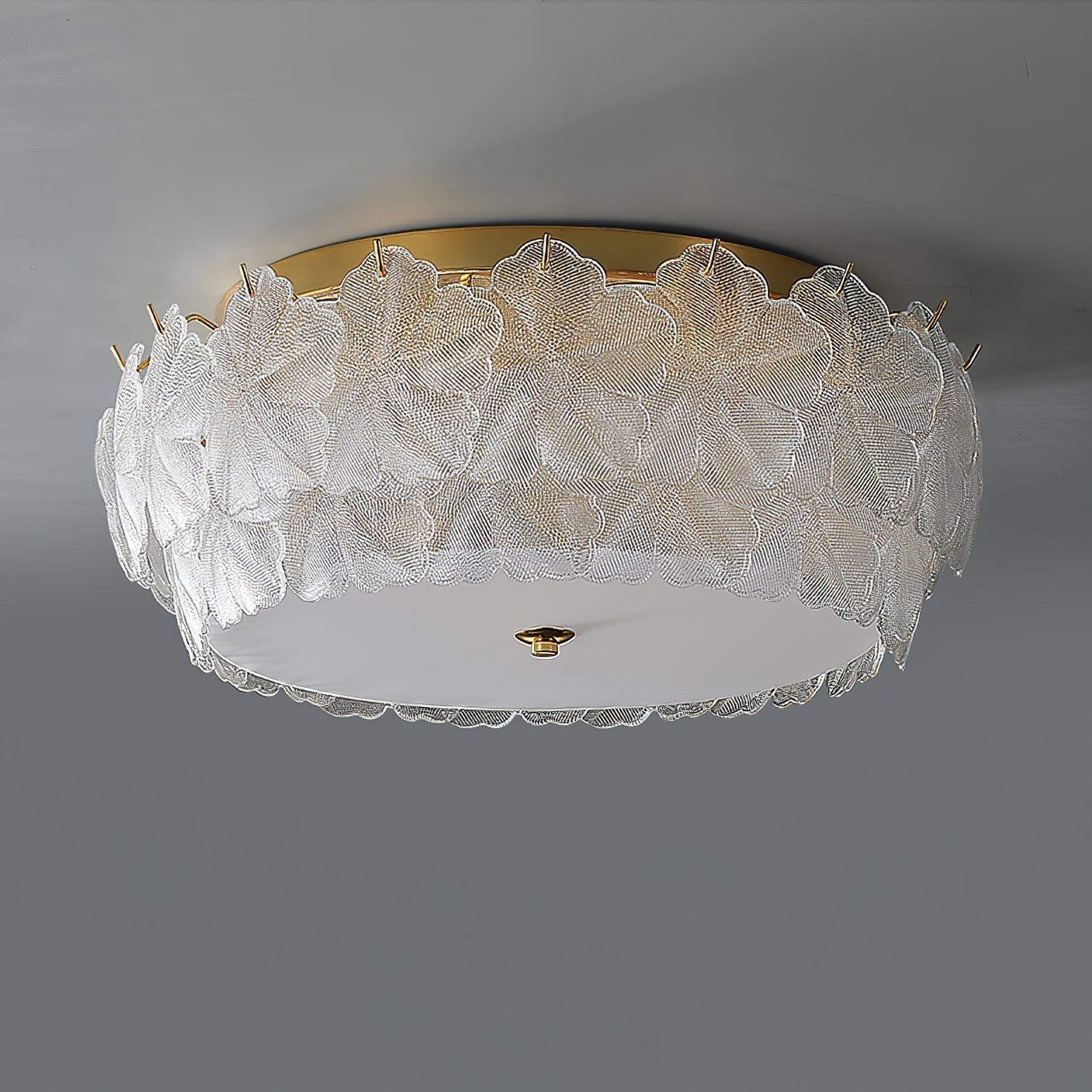 Modern Blossom Cluster Glass Ceiling Light Fixture with Gold Finish for Living Room