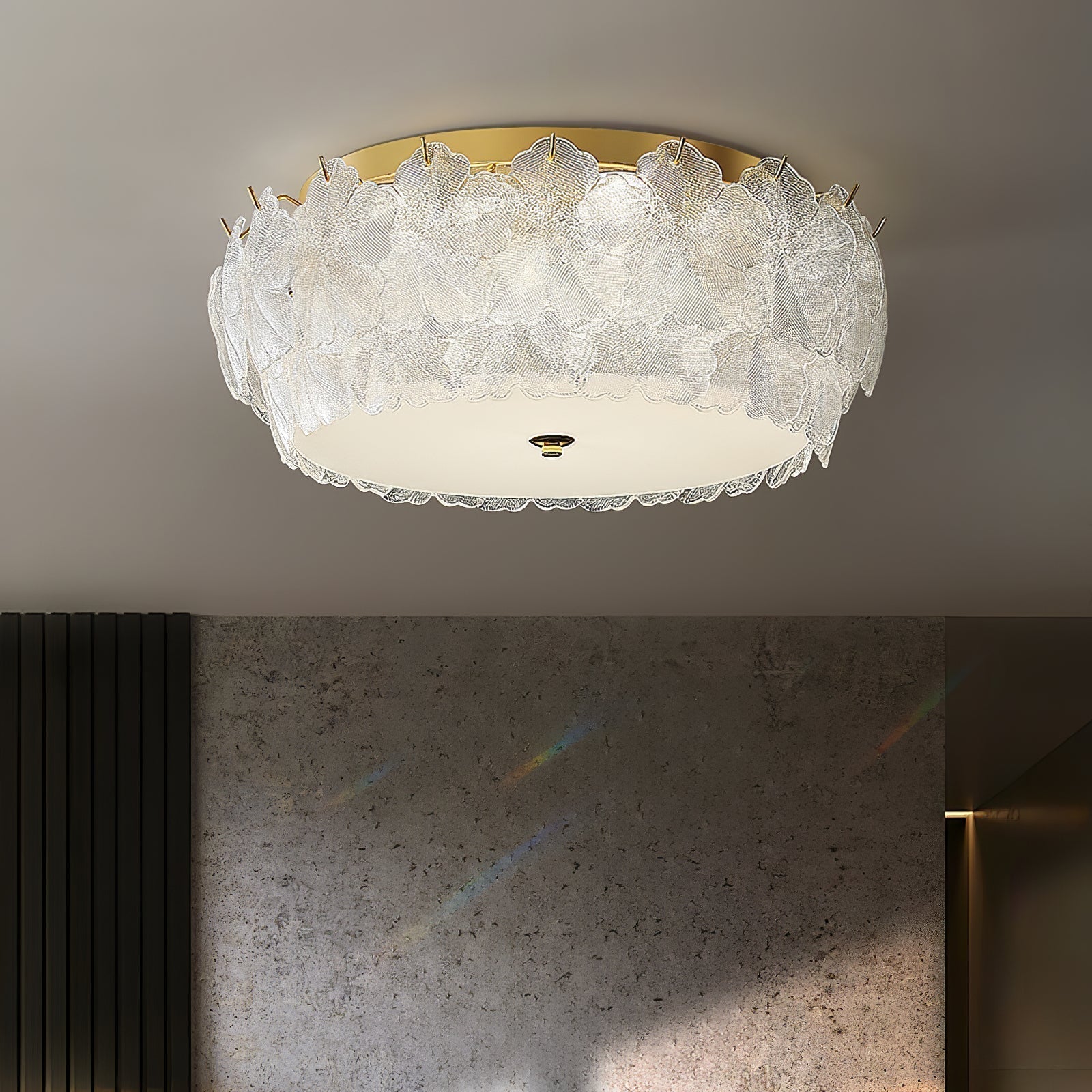 Modern Blossom Cluster Glass Ceiling Light Fixture with Gold Finish for Living Room