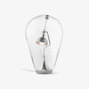Blow Modern Glass Globe Table Lamp with Chrome Finish and Integrated LED for Nightstands