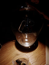 Blow Modern Glass Globe Table Lamp with Chrome Finish and Integrated LED for Nightstands