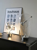 Blow Modern Glass Globe Table Lamp with Chrome Finish and Integrated LED for Nightstands