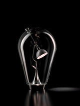 Blow Modern Glass Globe Table Lamp with Chrome Finish and Integrated LED for Nightstands
