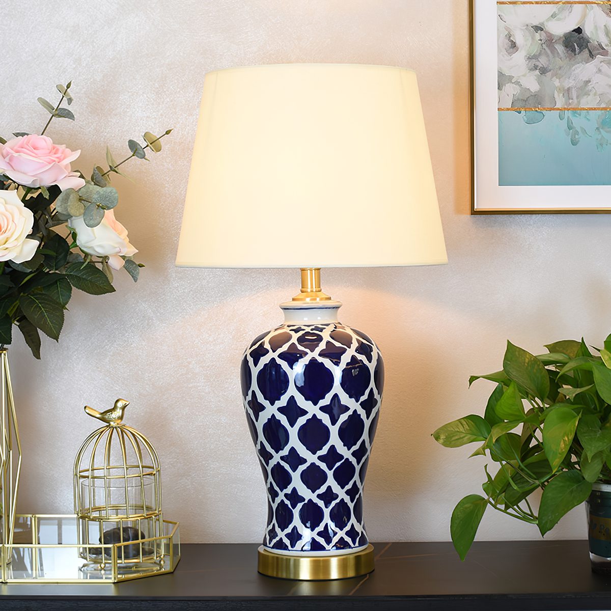modern-blue-and-white-ceramic-table-lamp-with-fabric-shade-for-living-room-bedroom