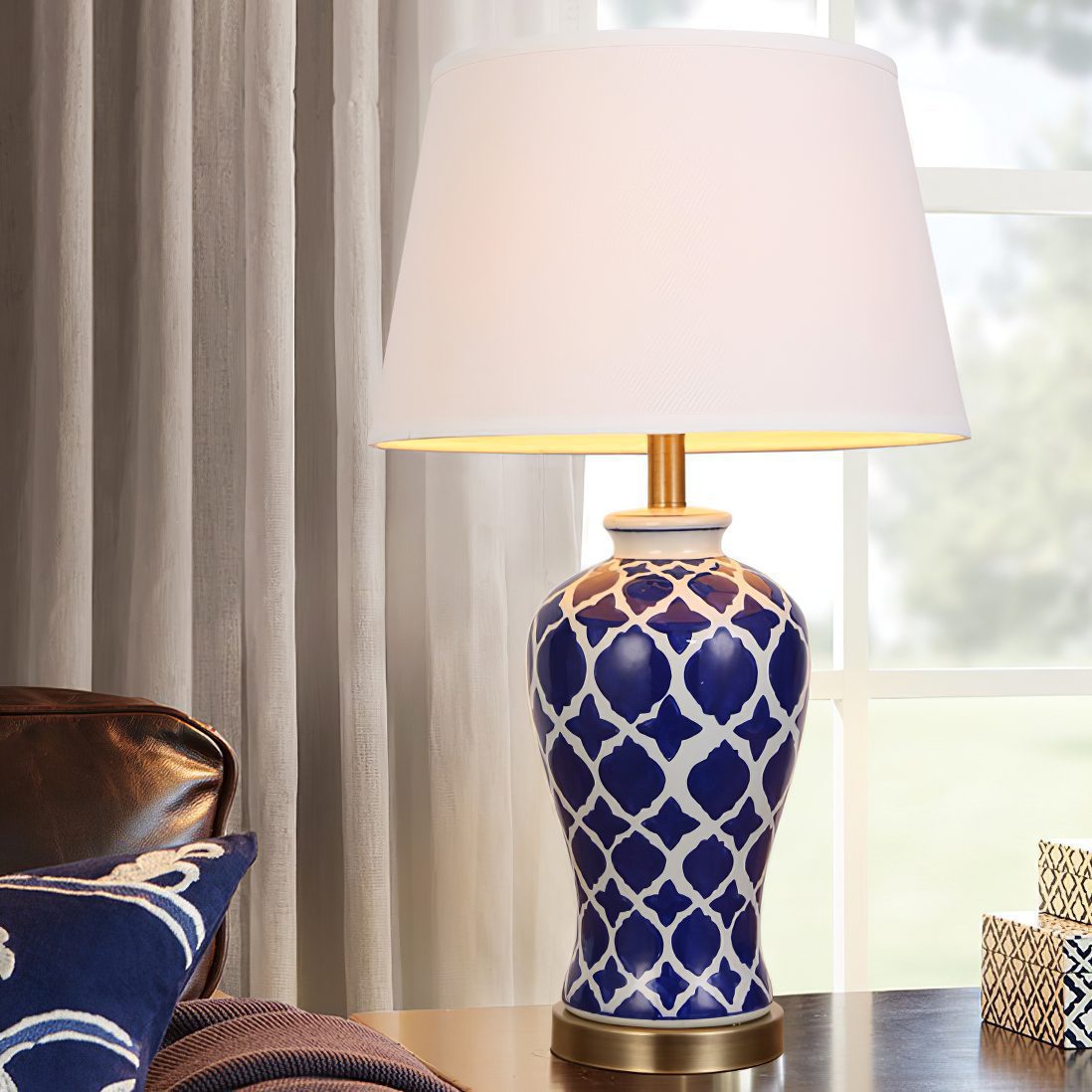 modern-blue-and-white-ceramic-table-lamp-with-fabric-shade-for-living-room-bedroom