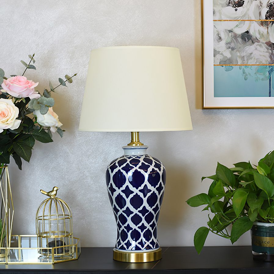 modern-blue-and-white-ceramic-table-lamp-with-fabric-shade-for-living-room-bedroom
