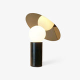 Bola Disc Modern Marble Table Lamp with Adjustable Stainless Steel Shade
