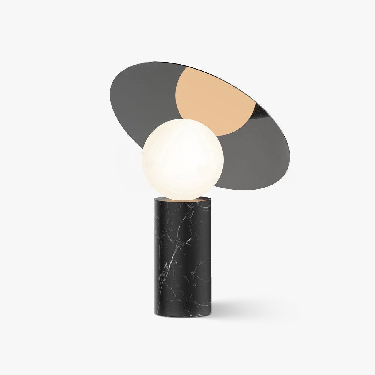 Bola Disc Modern Marble Table Lamp with Adjustable Stainless Steel Shade