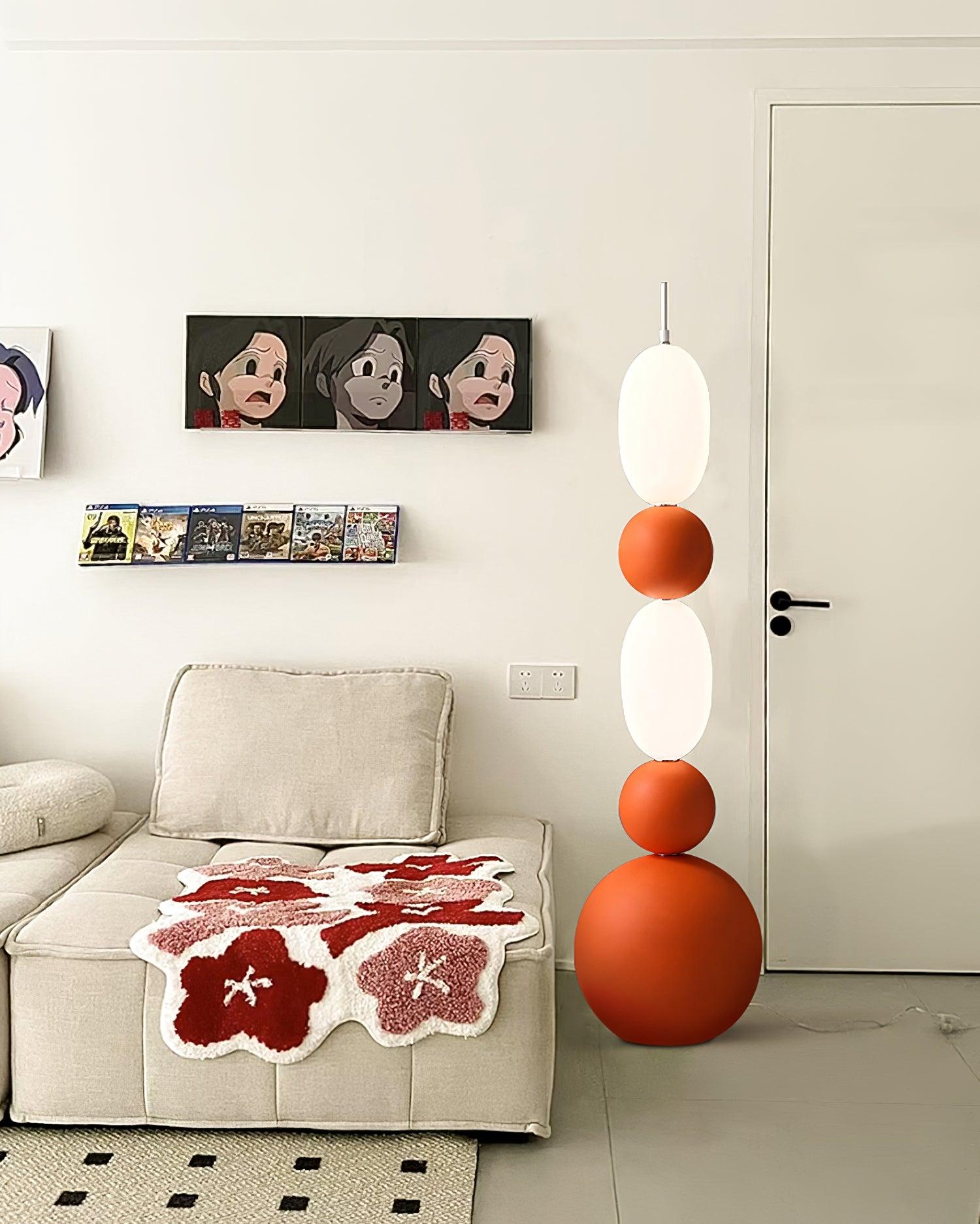 Contemporary LED Spherical Floor Lamp Modern Accent Light for Living Room and Bedroom