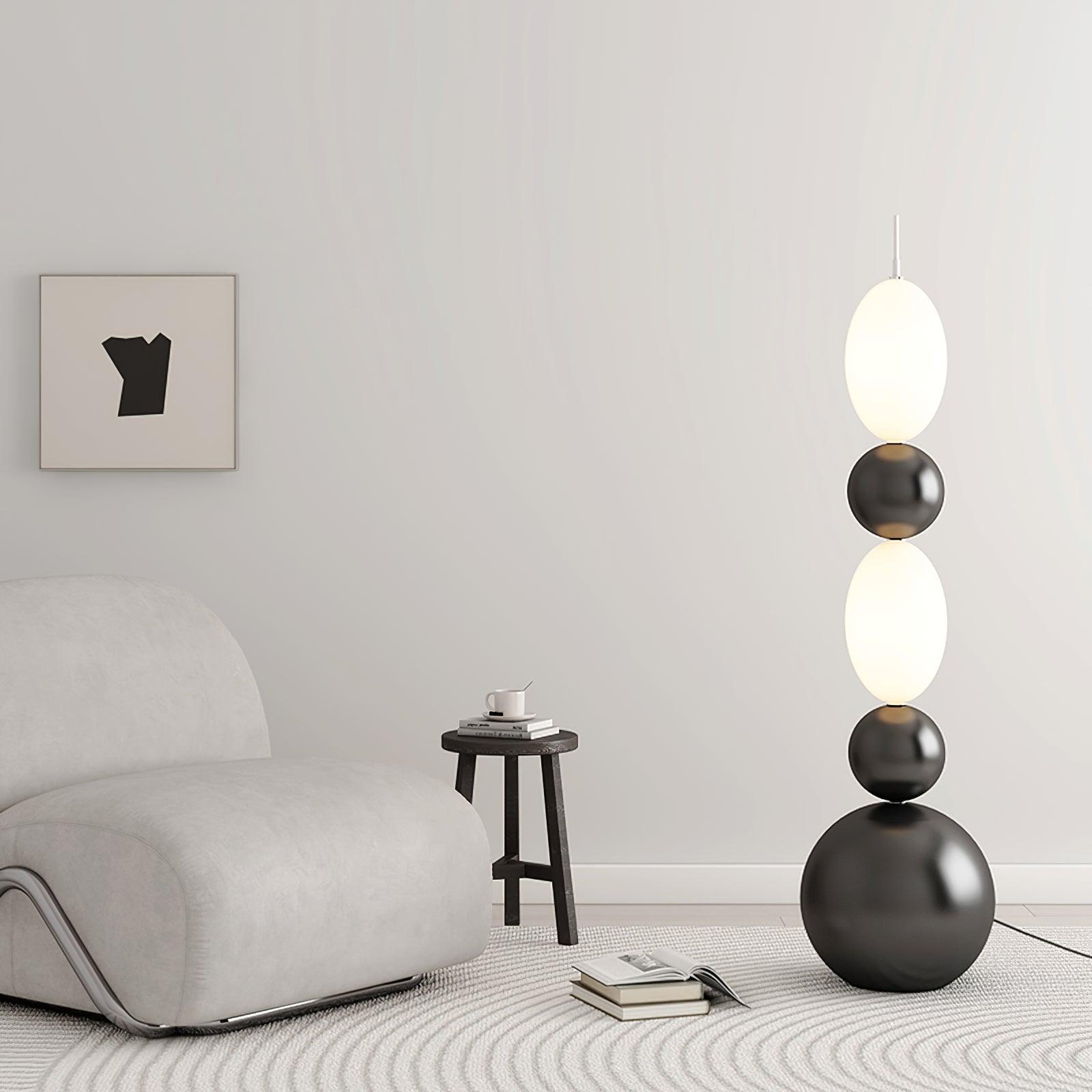 Contemporary LED Spherical Floor Lamp Modern Accent Light for Living Room and Bedroom