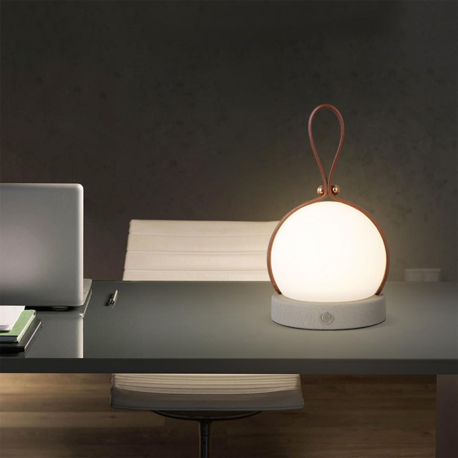 Bola Lantern Portable LED Table Lamp with Rechargeable Battery and Imitation Leather Cord