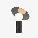 Bola Disc Modern Marble Table Lamp with Adjustable Stainless Steel Shade