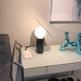 Bola Disc Modern Marble Table Lamp with Adjustable Stainless Steel Shade