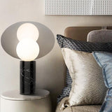 Bola Disc Modern Marble Table Lamp with Adjustable Stainless Steel Shade
