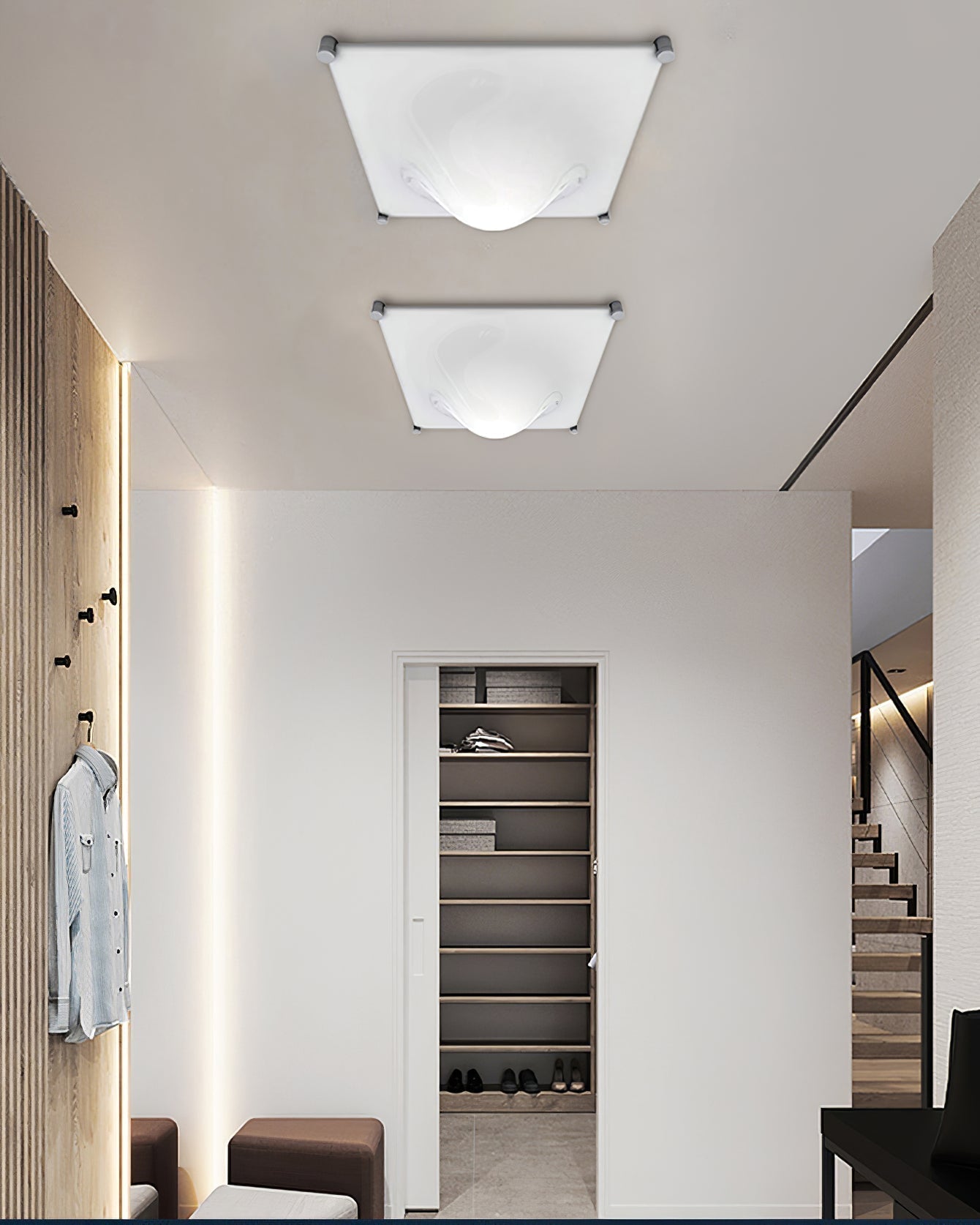 Modern Luminous Bubble Flush Mount Ceiling Light Chrome Stainless Steel LED Fixture